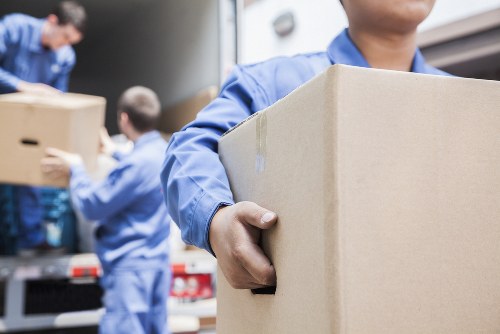 Packing boxes and household items for a move in Kensington