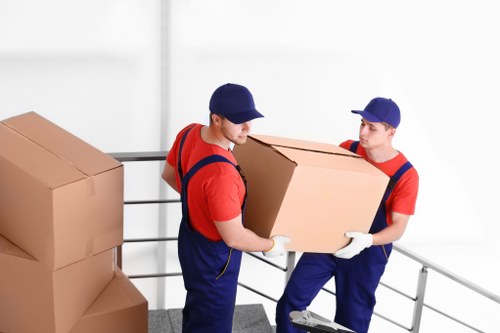 Preparation for moving day with a removal van in Kensington
