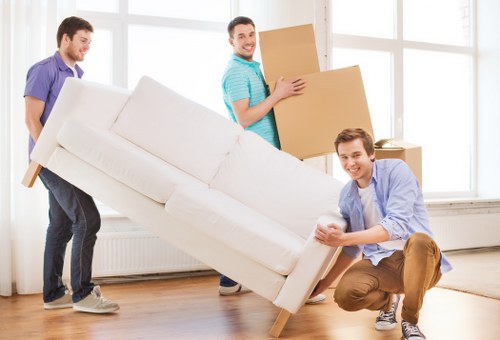 Kensington moving van loading boxes and furniture