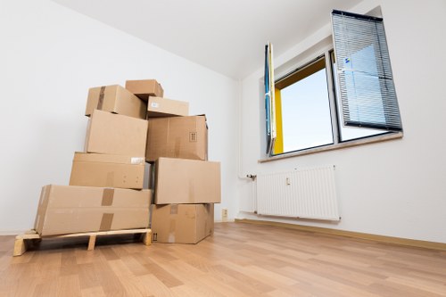 Careful loading of household items into a van