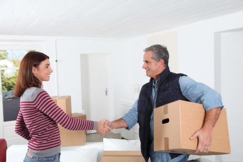 Professional man and van service in Kensington street setting