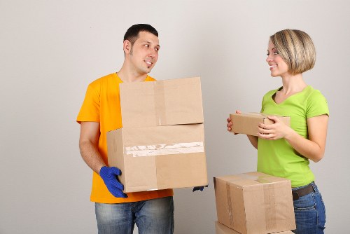 Local moving van loading items in Kensington
